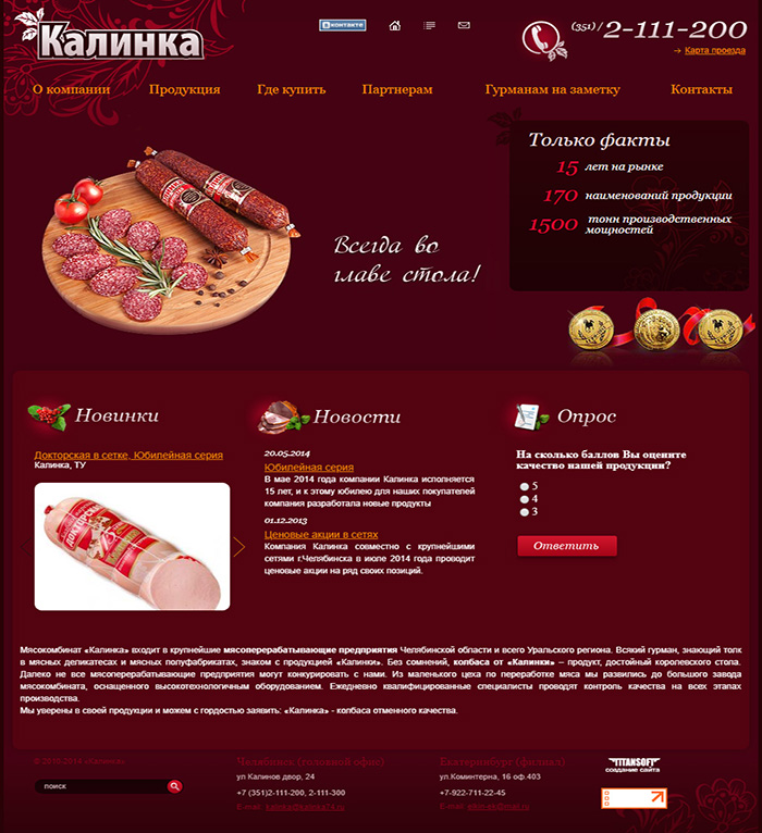 Сайт «Калинка» - до разработки Сайт «Калинка» - до разработки
