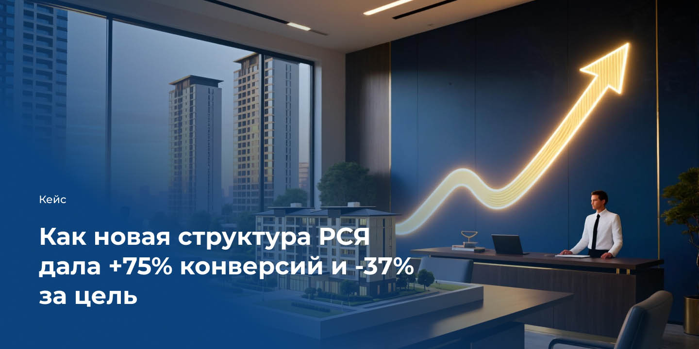 Кейс по Яндекс Директ: Как новая структура РСЯ дала +75% конверсий и -37% за цель большая иллюстрация