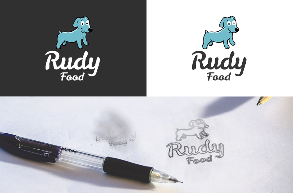 Фирменный стиль и логотип доставки продуктов — RudyFood, cделанный Интернет-агенством Декстра