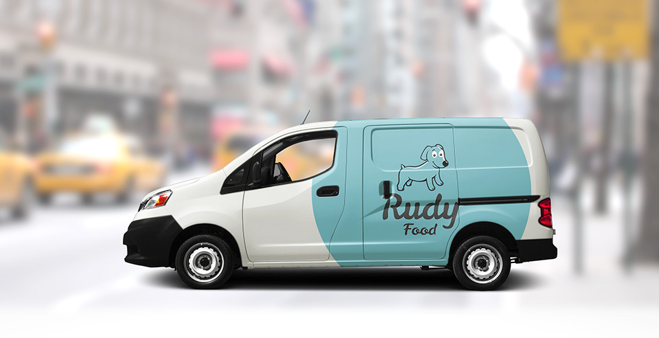 Фирменный стиль и логотип доставки продуктов — RudyFood Фирменный стиль и логотип доставки продуктов — RudyFood, cделанный Интернет-агенством Декстра
